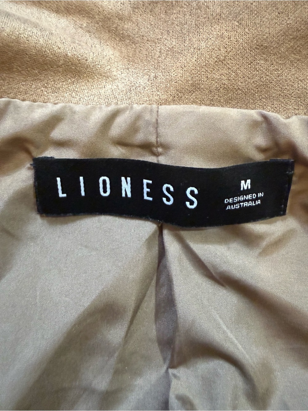 Lioness Faux Suede Bomber Jacket Taupe Size M - Picture 2 of 10
